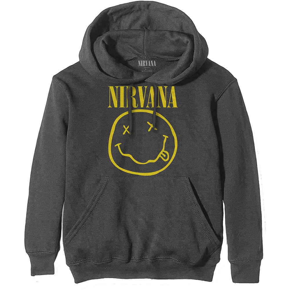 Nirvana - Yellow Happy Face Hoodie/trui - Grijs